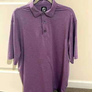 Men’s large purple striped FootJoy polo